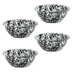 Crow Canyon Home Serviesset Splatter - 4-delig - Zwart