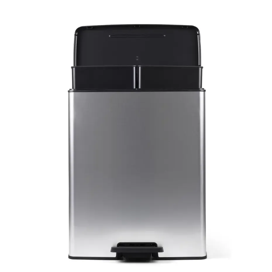 Curver Decobin Duo Prullenbak - 26L+26L - Zilver metallic