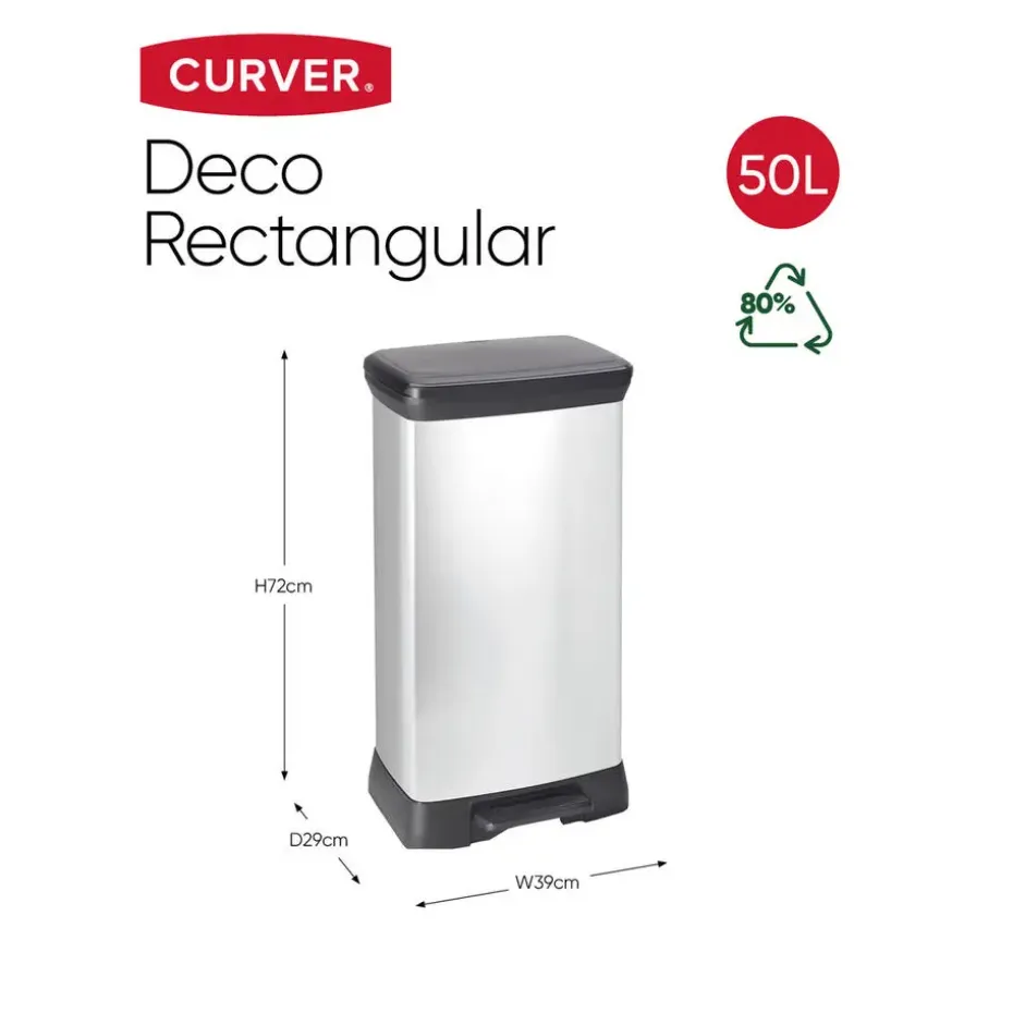 Curver Decobin Prullenbak - 50L - 2 stuks - Metallic