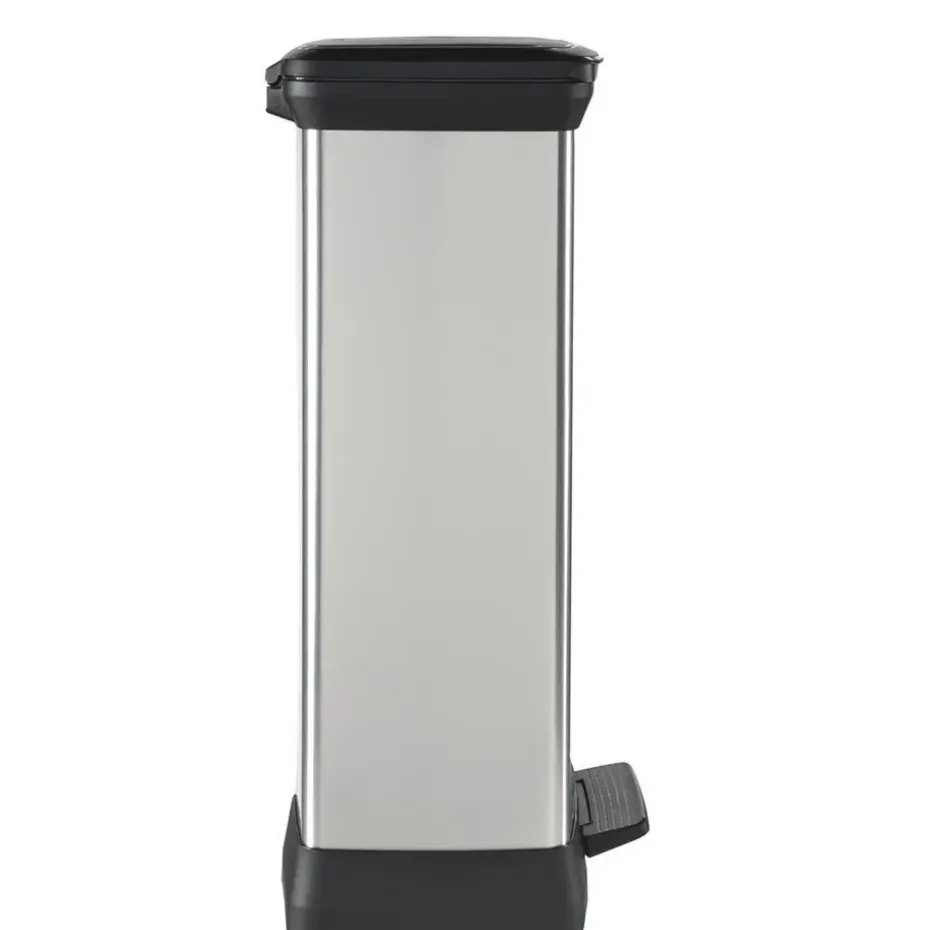 Curver Decobin Prullenbak- 50L - 39x29x72 cm - Zilver Metallic