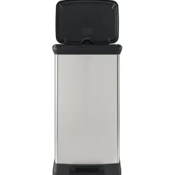 Curver Decobin Prullenbak- 50L - 39x29x72 cm - Zilver Metallic