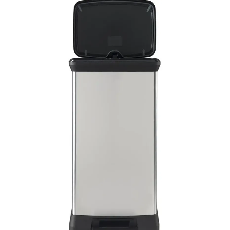 Curver Decobin Prullenbak- 50L - 39x29x72 cm - Zilver Metallic