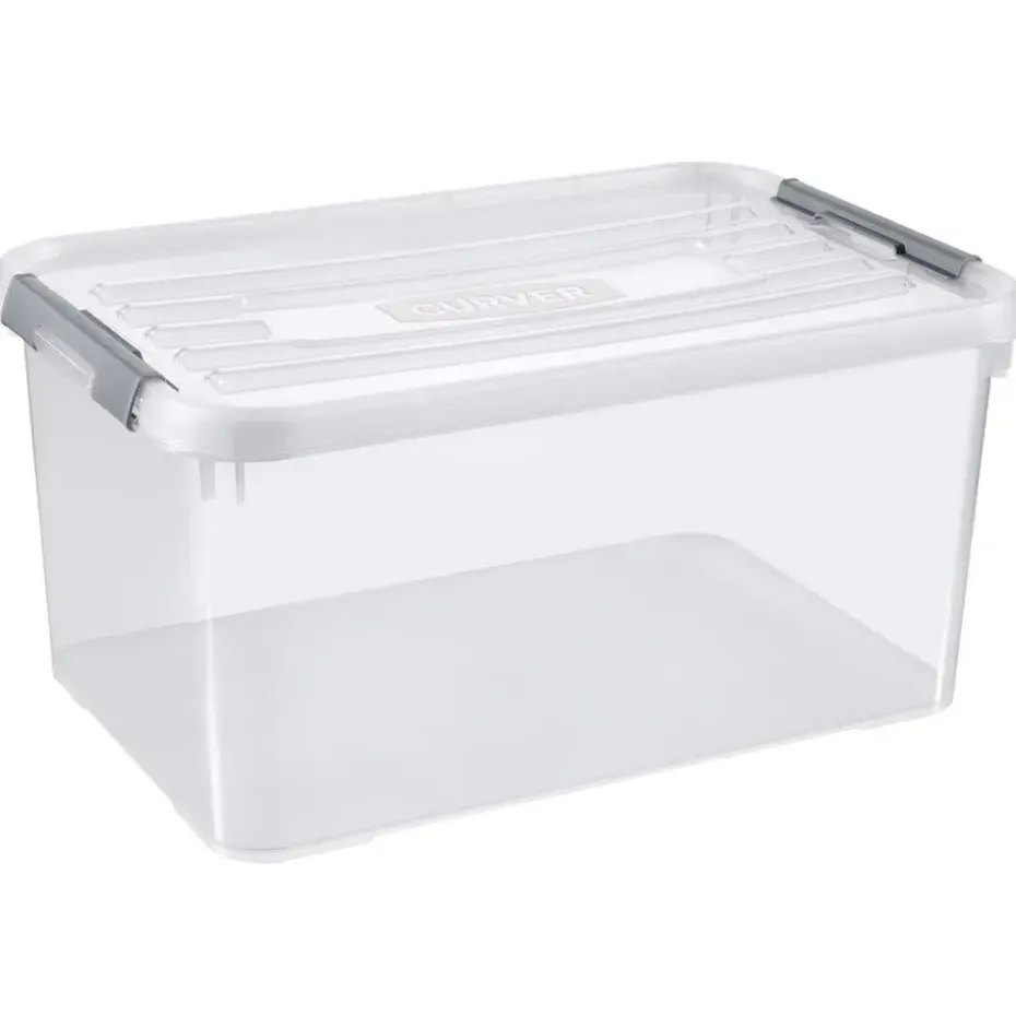 Curver Handy+ Opbergbox - 50L - 3 stuks - Transparant met deksel