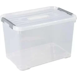 Curver Handy+ Opbergbox - 65L - 3 stuks - Transparant met deksel