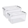Curver Handy+ Opbergbox - 50L - 2 stuks - Transparant met deksel