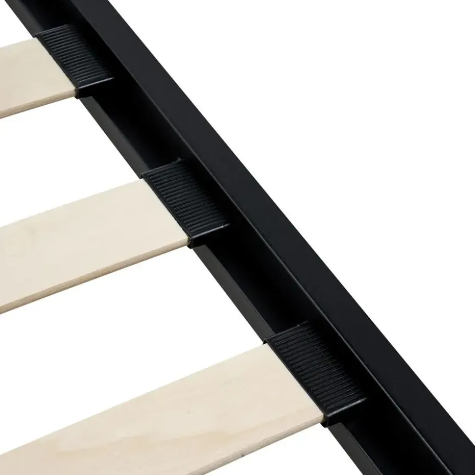 CUSSET - Tweepersoonsbed - Zwart - 120 x 200 cm - Metaal
