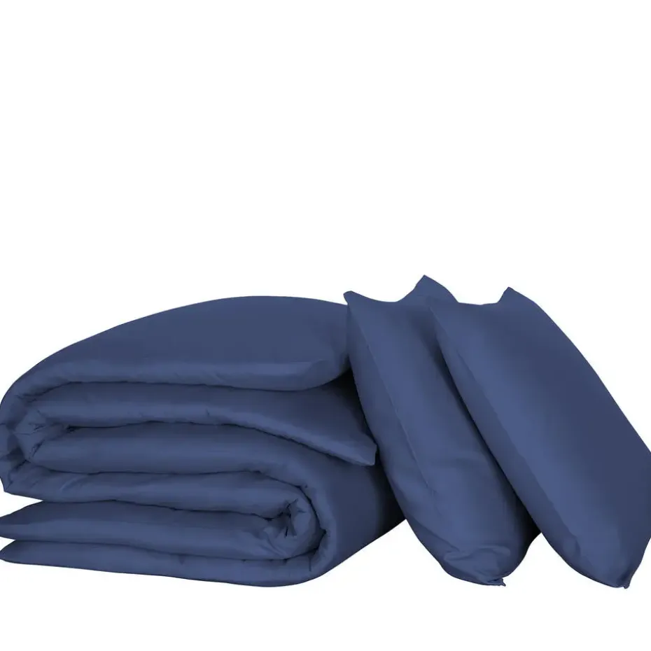 De Witte Lietaer Dekbedovertrek Katoen Satijn Olivia - 200 x 200/220 cm - Blauw