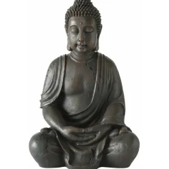 Deco by Boltze Boeddha beeld Zen - antiek grijs - 34 x 45 x 70 cm