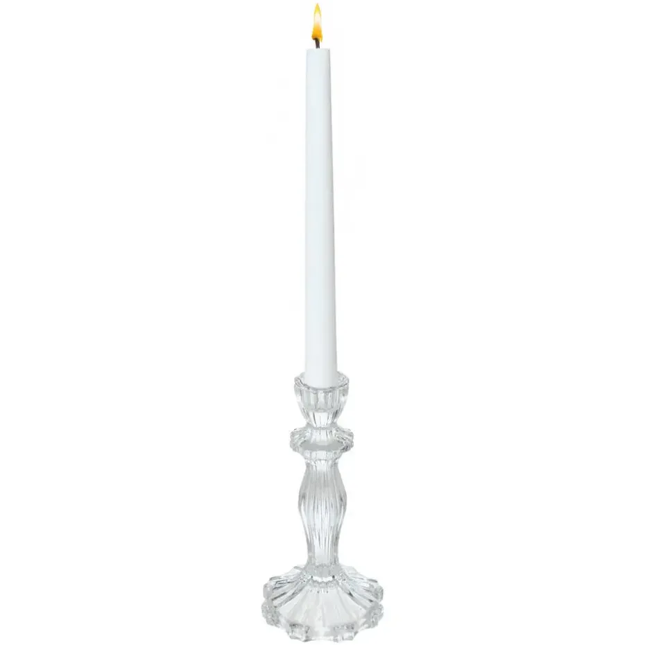 Decoration kaarsen kandelaar - dinerkaarsen - glas - 20 cm