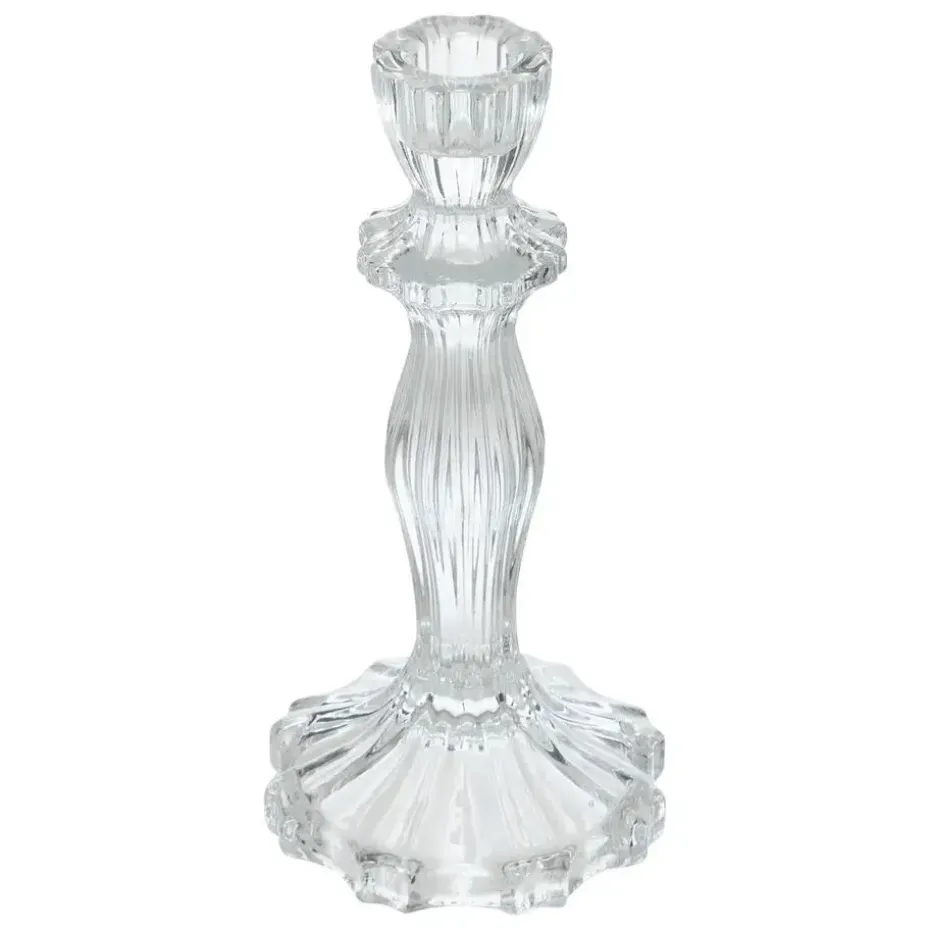 Decoration kaarsen kandelaar - dinerkaarsen - glas - 20 cm