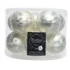 Decoris Kerstballen set - 10x - wit - glas - mat-glans - 6 cm