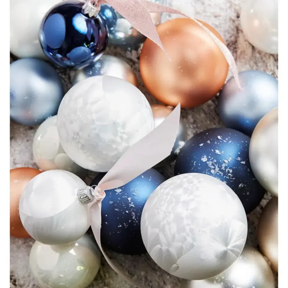 Decoris Kerstballen set - 10x - wit - glas - mat-glans - 6 cm