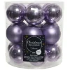 Decoris Kleine kerstballen - 18x - lila paars - D4 cm - glas