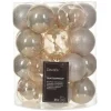 Decoris kunststof kerstballen - 25x stuks - 8 cm -champagne