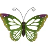 Decoris Tuindecoratie vlinder - groen - metaal - 51 x 38 cm