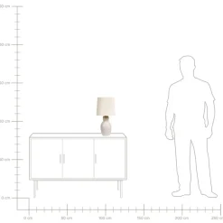 DEDURU - Tafellamp - Beige - Keramiek