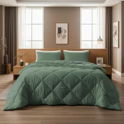 Dekbed zonder Overtrek Diamond 200x200 – Incl. Kussenslopen – Wasbaar – Groen