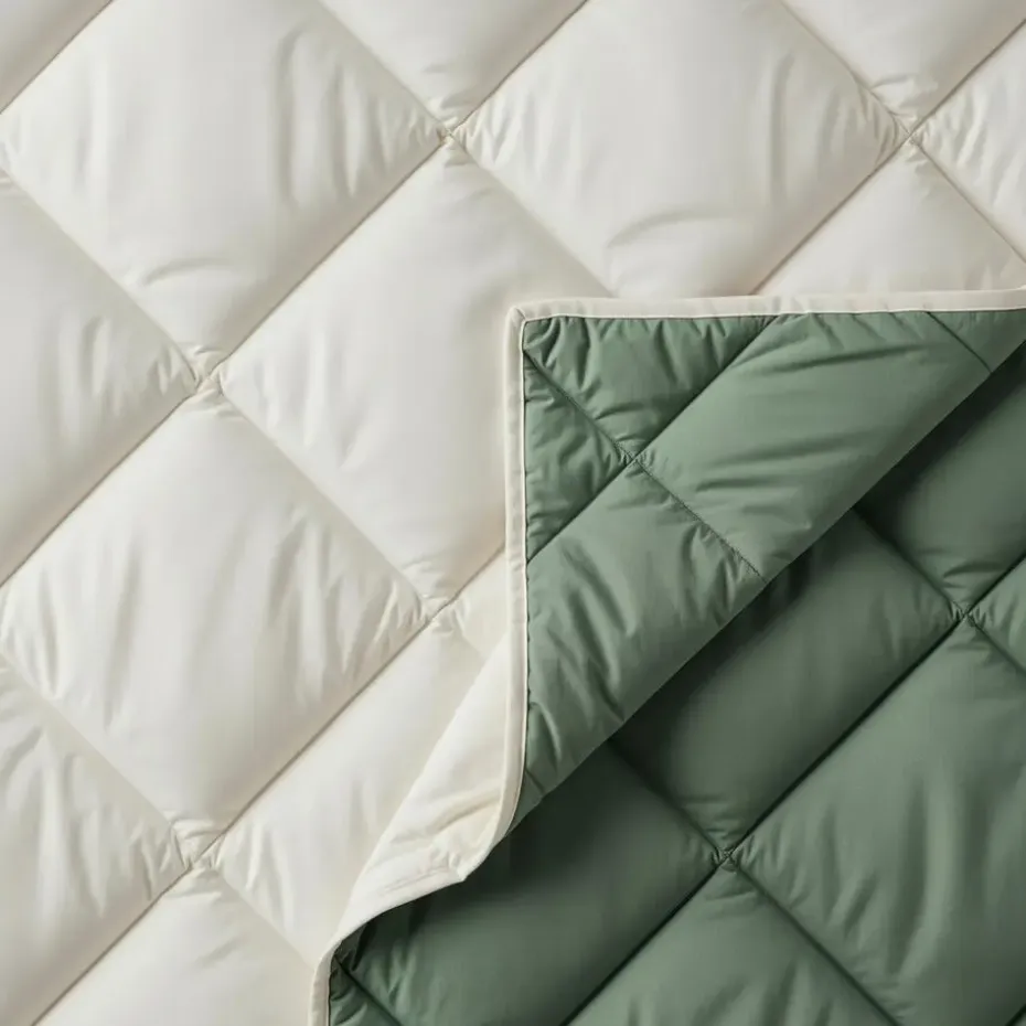 Dekbed zonder Overtrek Diamond 240x200 – Met Kussenslopen– Wasbaar – Crème/Groen