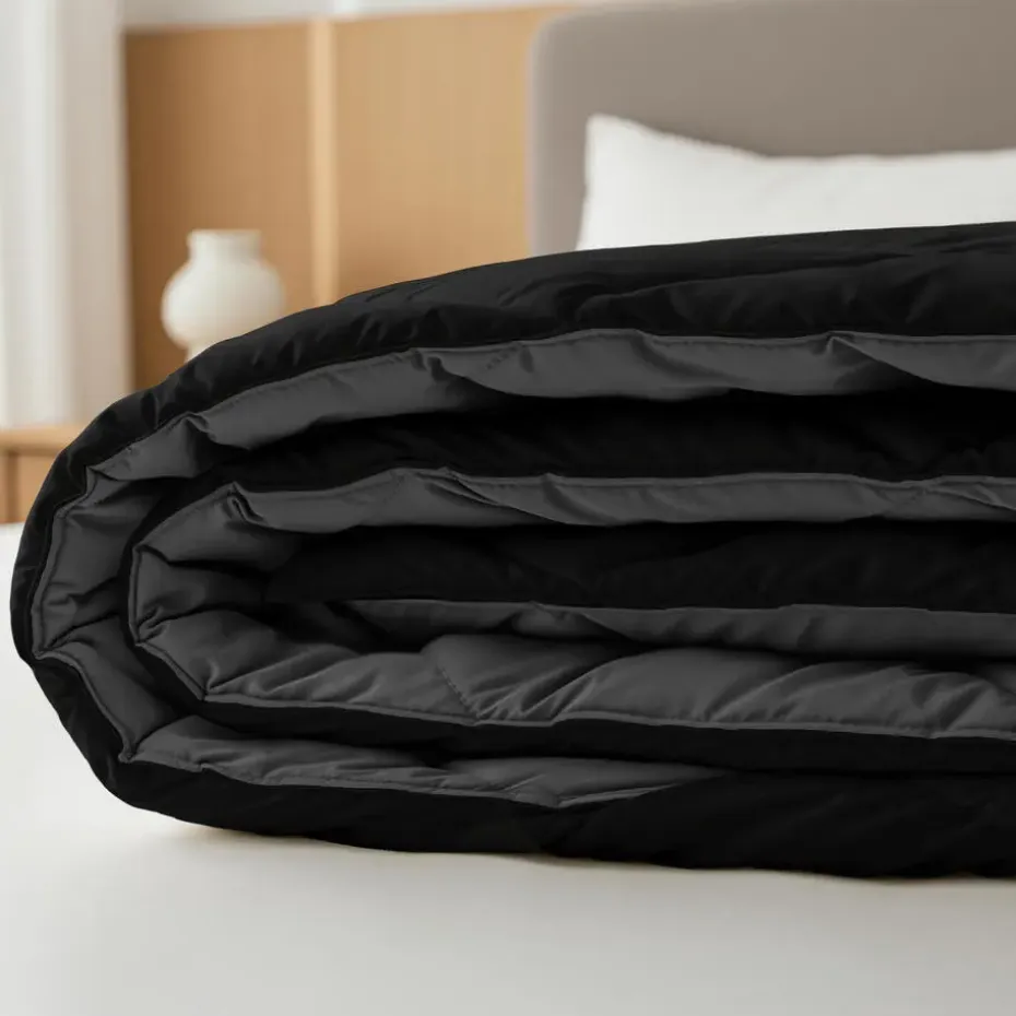Dekbed zonder Overtrek Diamond 240x200 – Incl. Kussenslopen – Wasbaar – Zwart