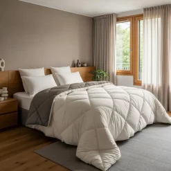 Dekbed zonder Overtrek Diamond 200x200 – Met Kussenslopen – Wasbaar – Crème/Kaki