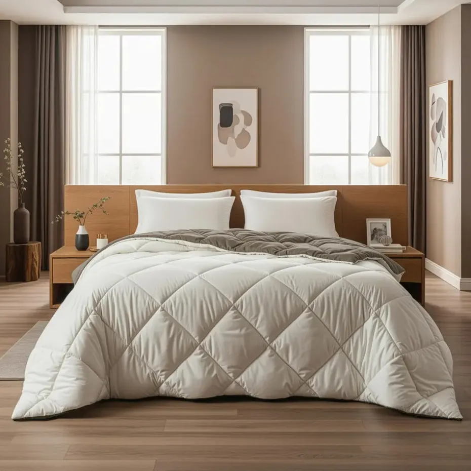 Dekbed zonder Overtrek Diamond 240x200 – Met Kussenslopen – Wasbaar – Groen/Kaki