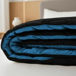 Dekbed zonder Overtrek Diamond 140x200 – Met Kussenslopen– Wasbaar – Zwart/Blauw