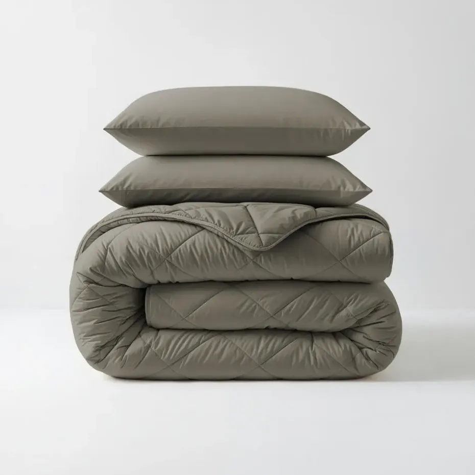 Dekbed zonder Overtrek Diamond 240x200 – Incl. Kussenslopen – Wasbaar – Kaki