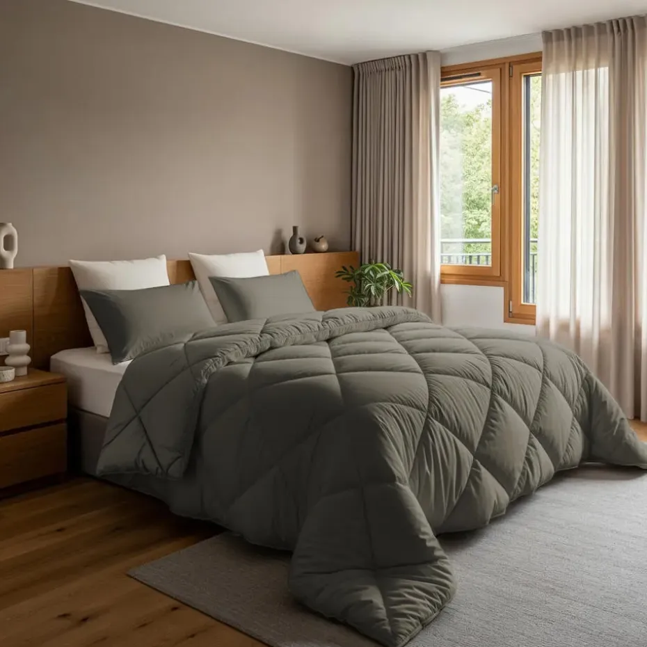 Dekbed zonder Overtrek Diamond 240x200 – Incl. Kussenslopen – Wasbaar – Kaki