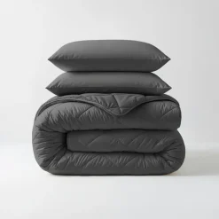 Dekbed zonder Overtrek Diamond 140x200 – Met Kussenslopen – Wasbaar – Antraciet