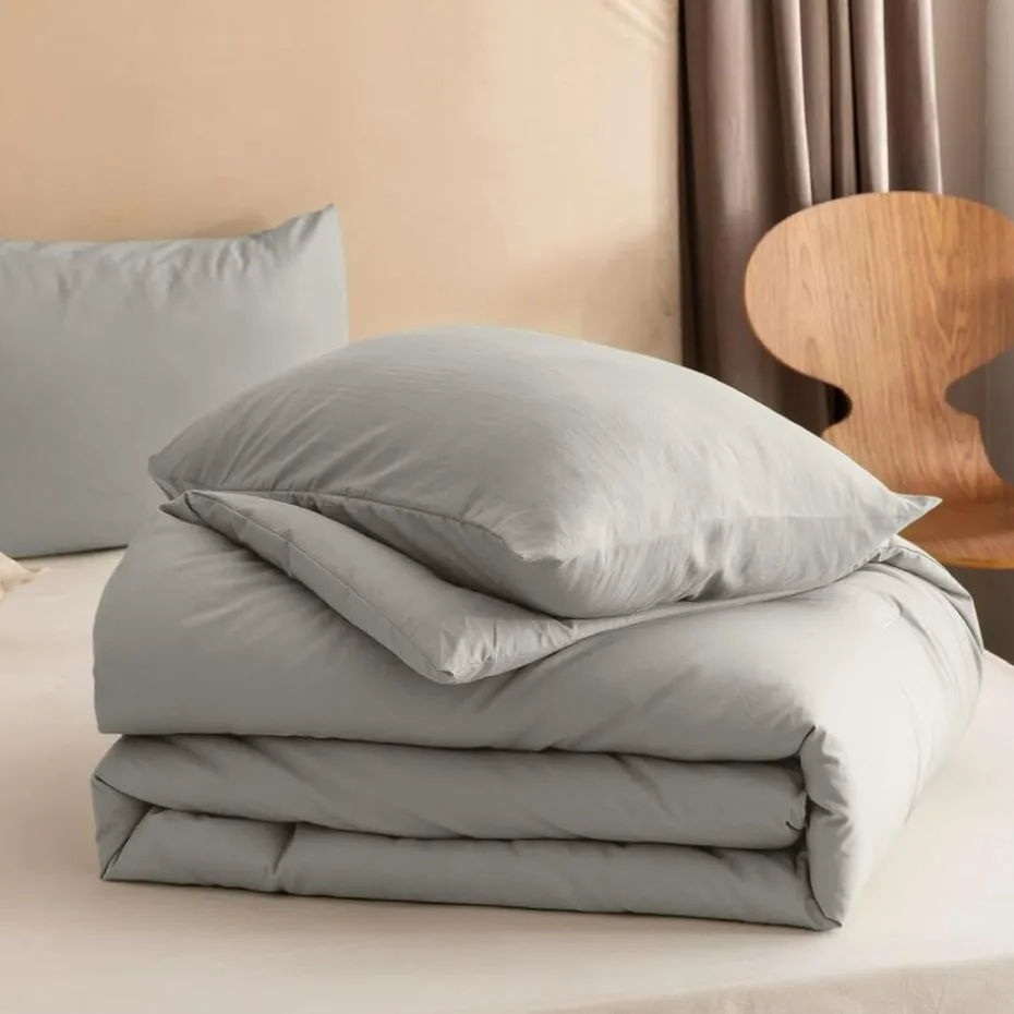 Dekbed zonder Overtrek 200x200 – Incl. Kussenslopen – Wasbaar – Kaki