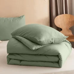 Dekbed zonder Overtrek 135x200 – Incl. Kussenslopen – Wasbaar – Groen