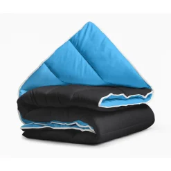 Dekbed zonder Overtrek 140x200 – Incl. Kussenslopen – Wasbaar – Zwart/Blauw