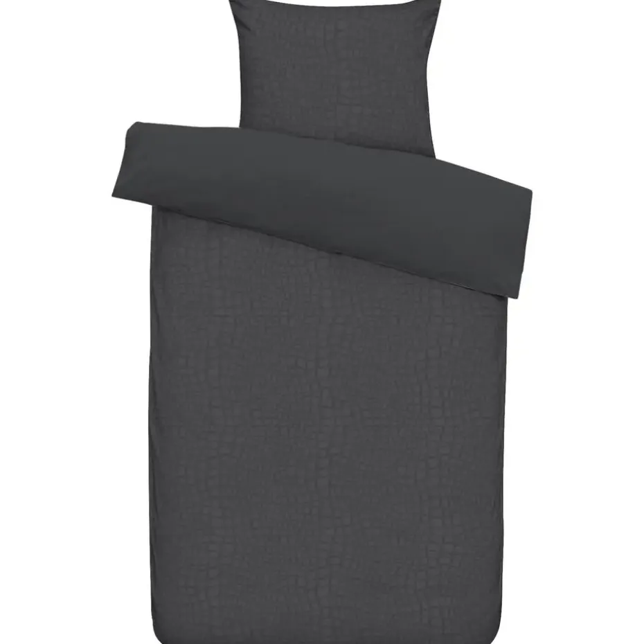 Dekbedovertrek Cozy Contour - antraciet - 140x220 cm