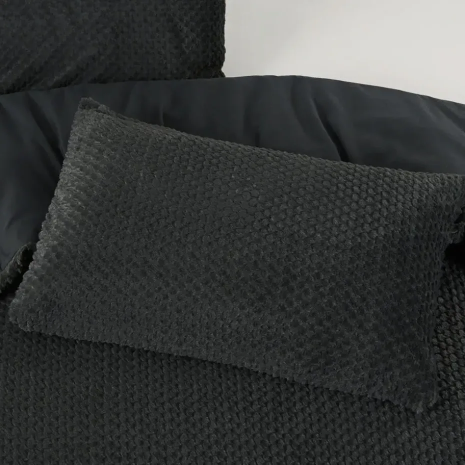 Dekbedovertrek Fur Teddy 240x220 – Fluweelzacht & Knus Design – Antraciet