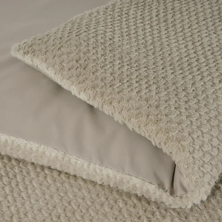 Dekbedovertrek Fur Teddy 140x220 – Fluweelzacht & Knus Design – Taupe