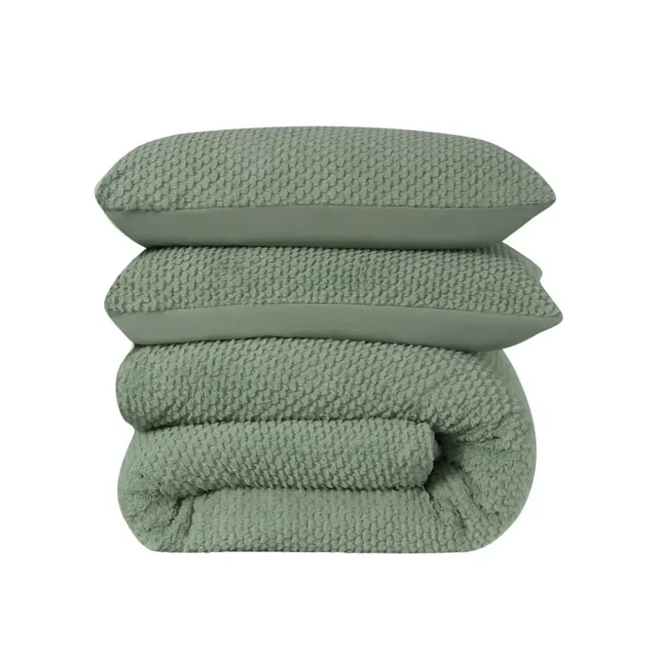 Dekbedovertrek Fur Teddy 140x220 – Fluweelzacht & Knus Design – Groen