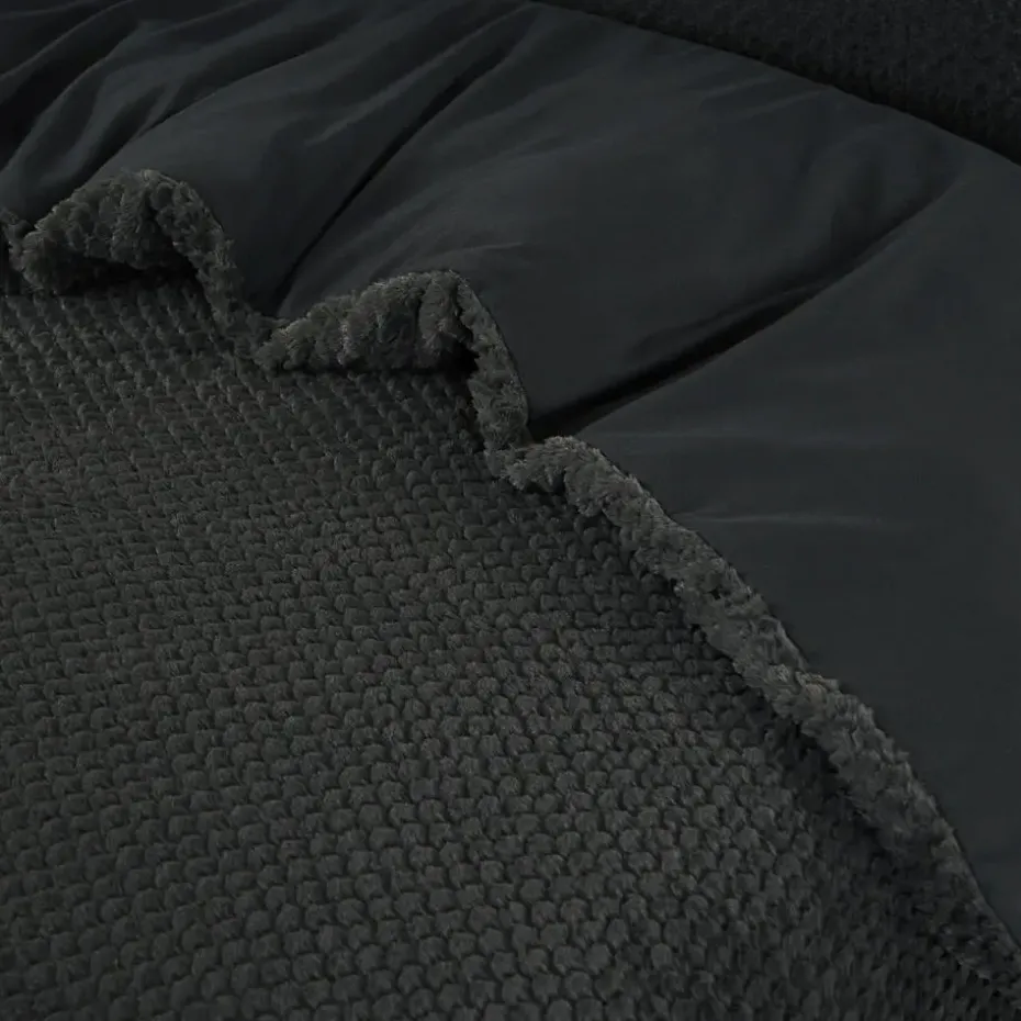 Dekbedovertrek Fur Teddy 140x220 – Fluweelzacht & Knus Design – Antraciet