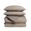 Dekbedovertrek Japandi 200x220 – Flanel Fleece – Zacht & Warm – Taupe
