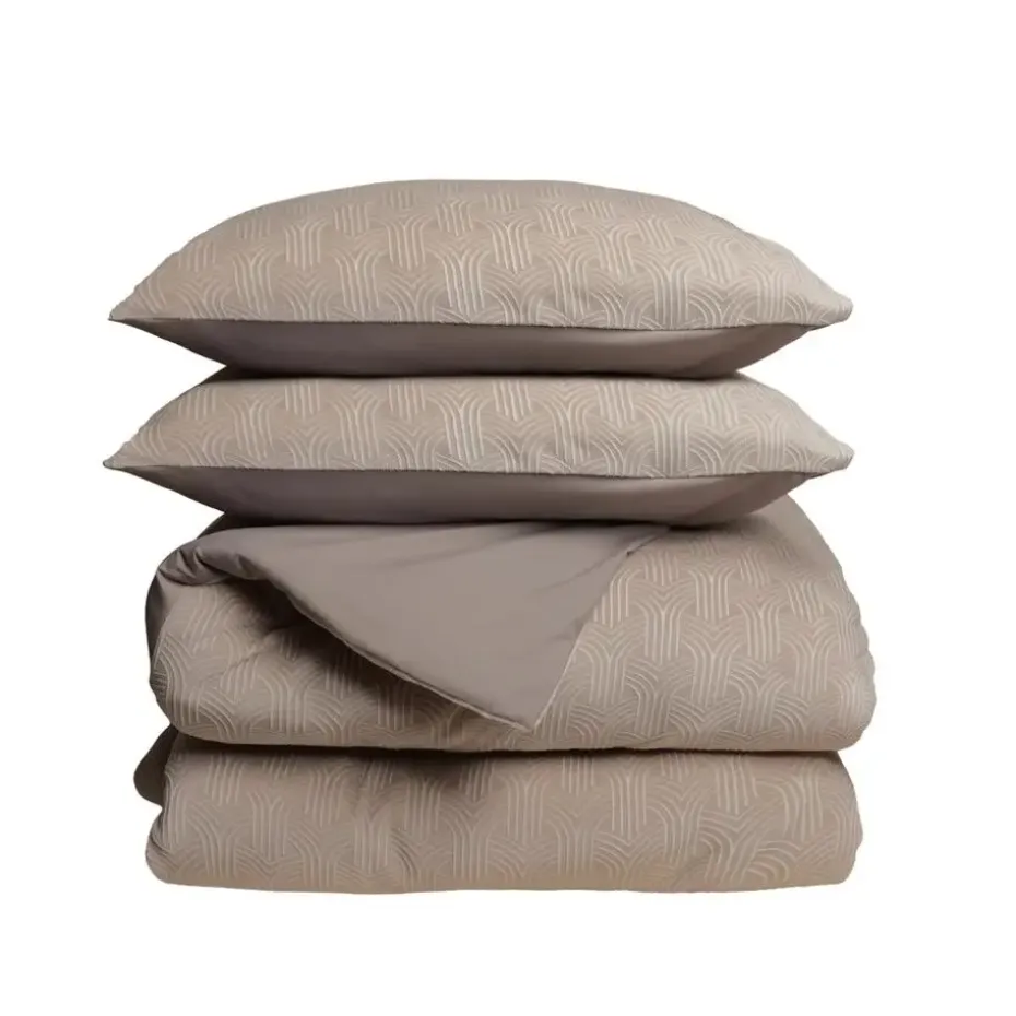 Dekbedovertrek Japandi 200x220 – Flanel Fleece – Zacht & Warm – Taupe