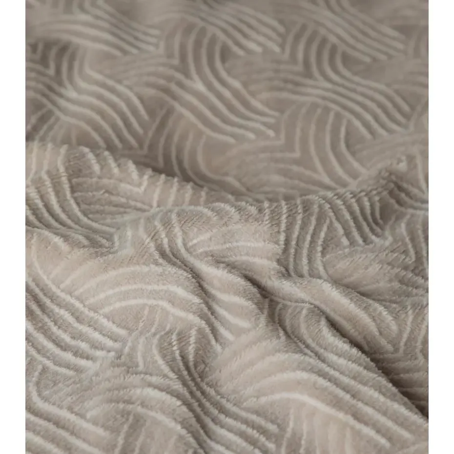 Dekbedovertrek Japandi 200x220 – Flanel Fleece – Zacht & Warm – Taupe