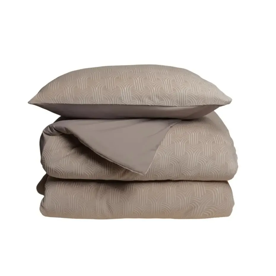 Dekbedovertrek Japandi 140x220 – Flanel Fleece – Zacht & Warm – Taupe