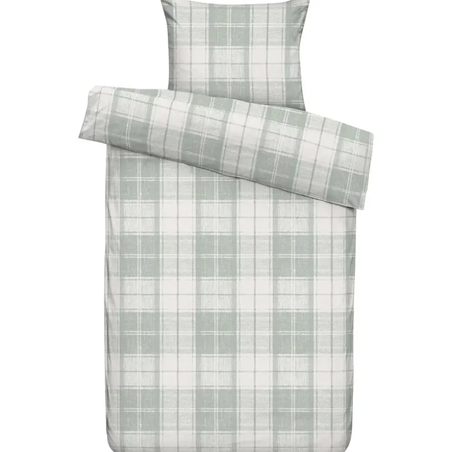 Dekbedovertrek Laurens - off-white/groen - 140x200/220 cm