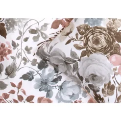 Dekbedovertrek Nova bloemen - wit/roze - 240x200/220 cm