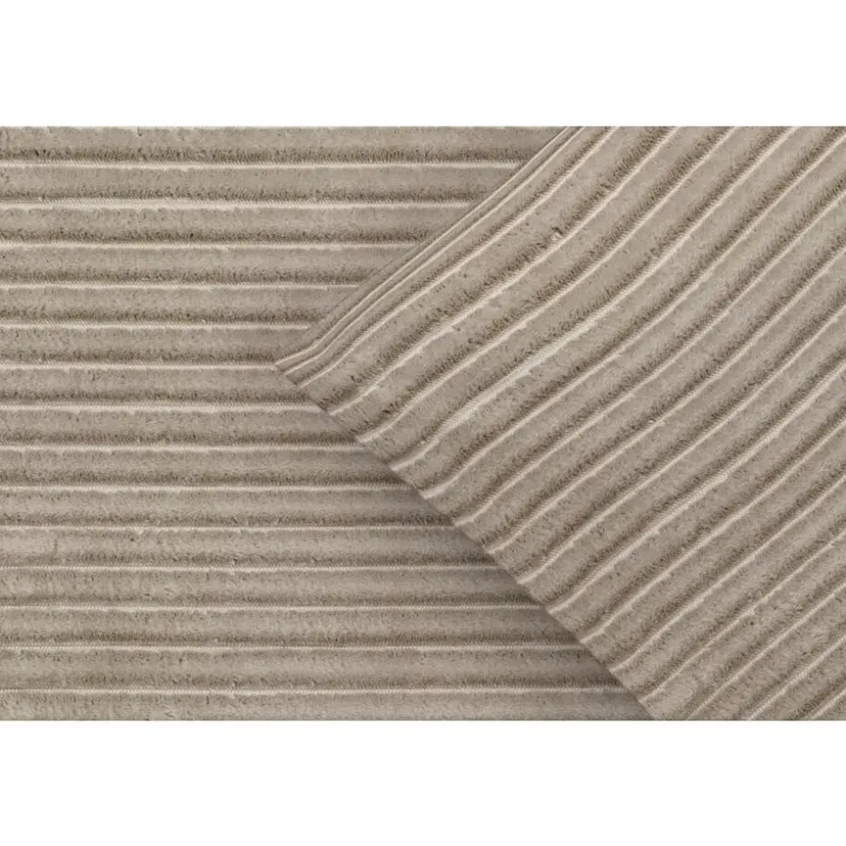 Dekbedovertrek Pluch Lines - zand - 240x220 cm