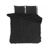 Dekbedovertrek Teddy Rib 240x220 – Fluweelzacht & Knus Design - Zwart