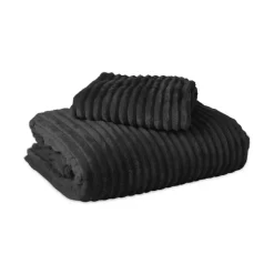 Dekbedovertrek Teddy Rib 200x220 – Fluweelzacht & Knus Design - Zwart