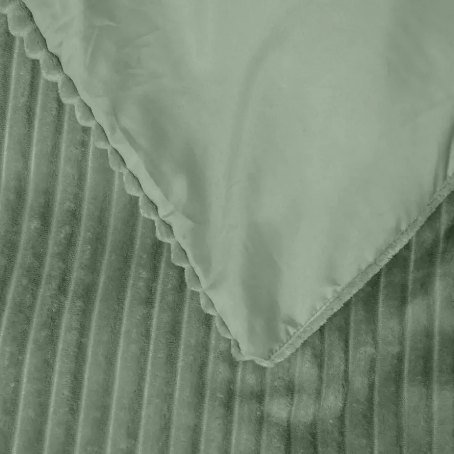 Dekbedovertrek Teddy Rib 140x220 – Fluweelzacht & Knus Design - Groen
