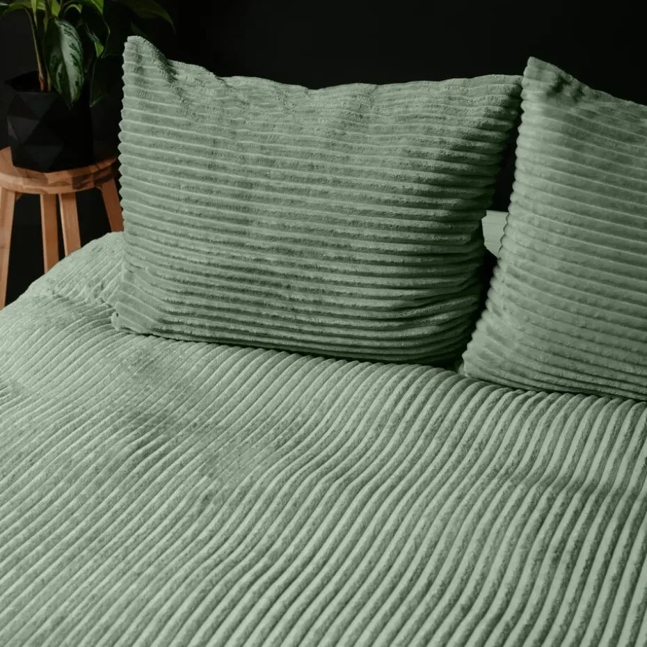Dekbedovertrek Teddy Rib 140x220 – Fluweelzacht & Knus Design - Groen