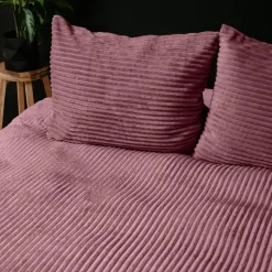 Dekbedovertrek Teddy Rib 240x220 – Fluweelzacht & Knus Design - Roze