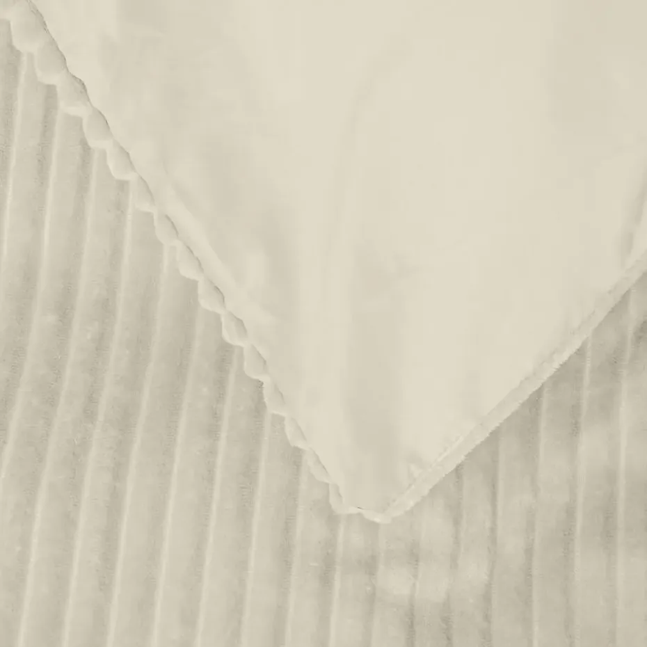 Dekbedovertrek Teddy Rib 140x220 – Fluweelzacht & Knus Design - Beige